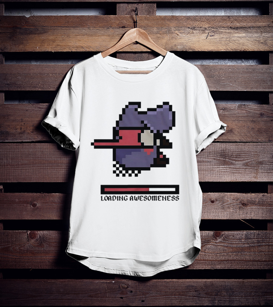 Loading Awesomeness Retro Pixel Character With Progress Bar T-Shirt
