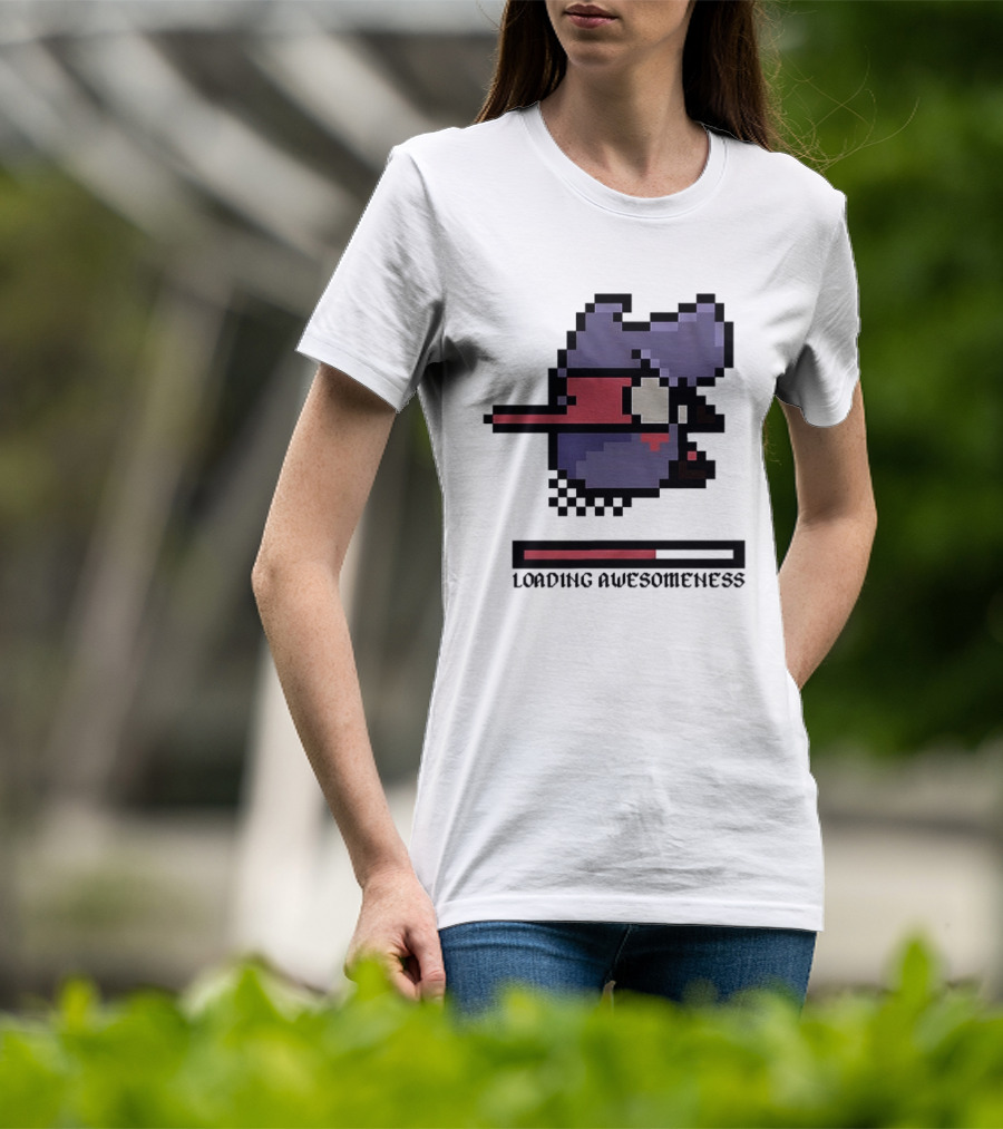 Loading Awesomeness Retro Pixel Character With Progress Bar T-Shirt