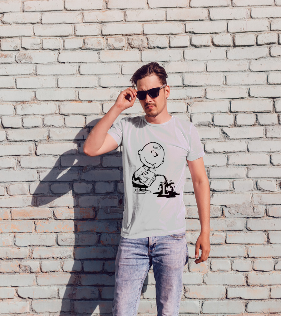 Charlie Brown Watering Flower Political Cartoon T-Shirt