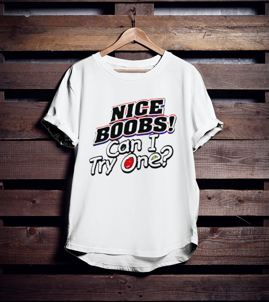 NICE BOOBS Can I Try One Question T-Shirt