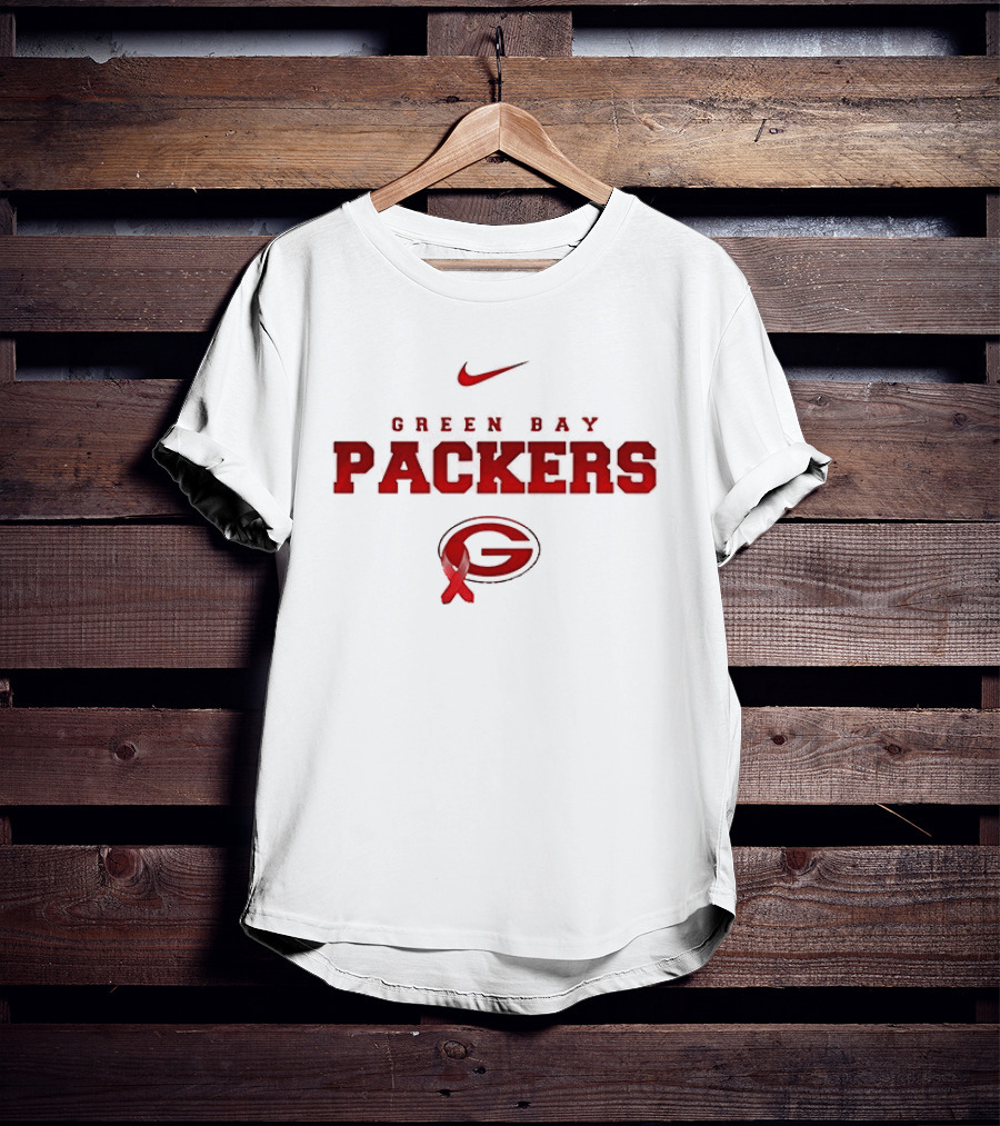 Green Bay Packers Nike February Wear Red American Heart Month T-Shirt