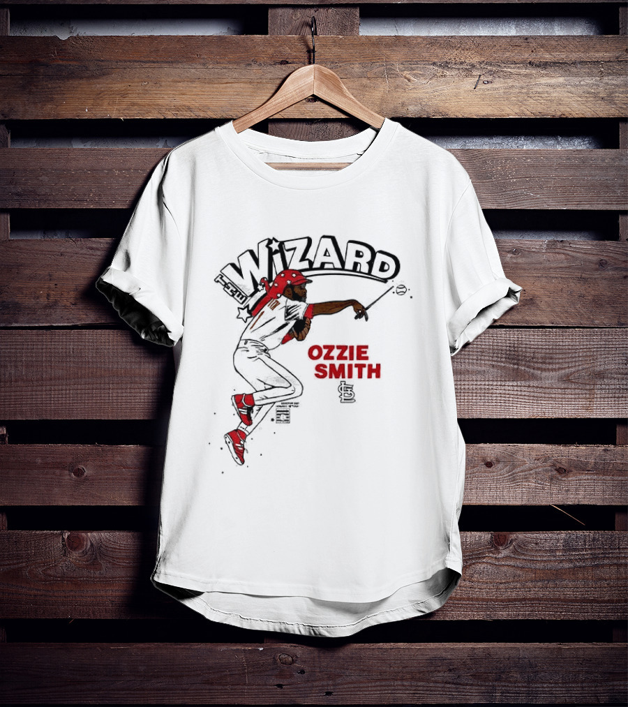 Ozzie Smith Wizard Cardinals Baseball Caricature T-Shirt