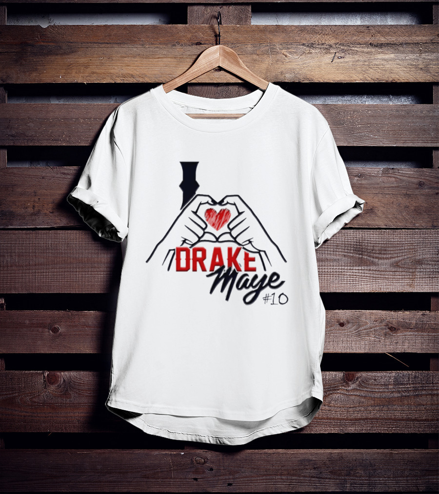 I Love Drake Maye Heart Hand #10 T-Shirt