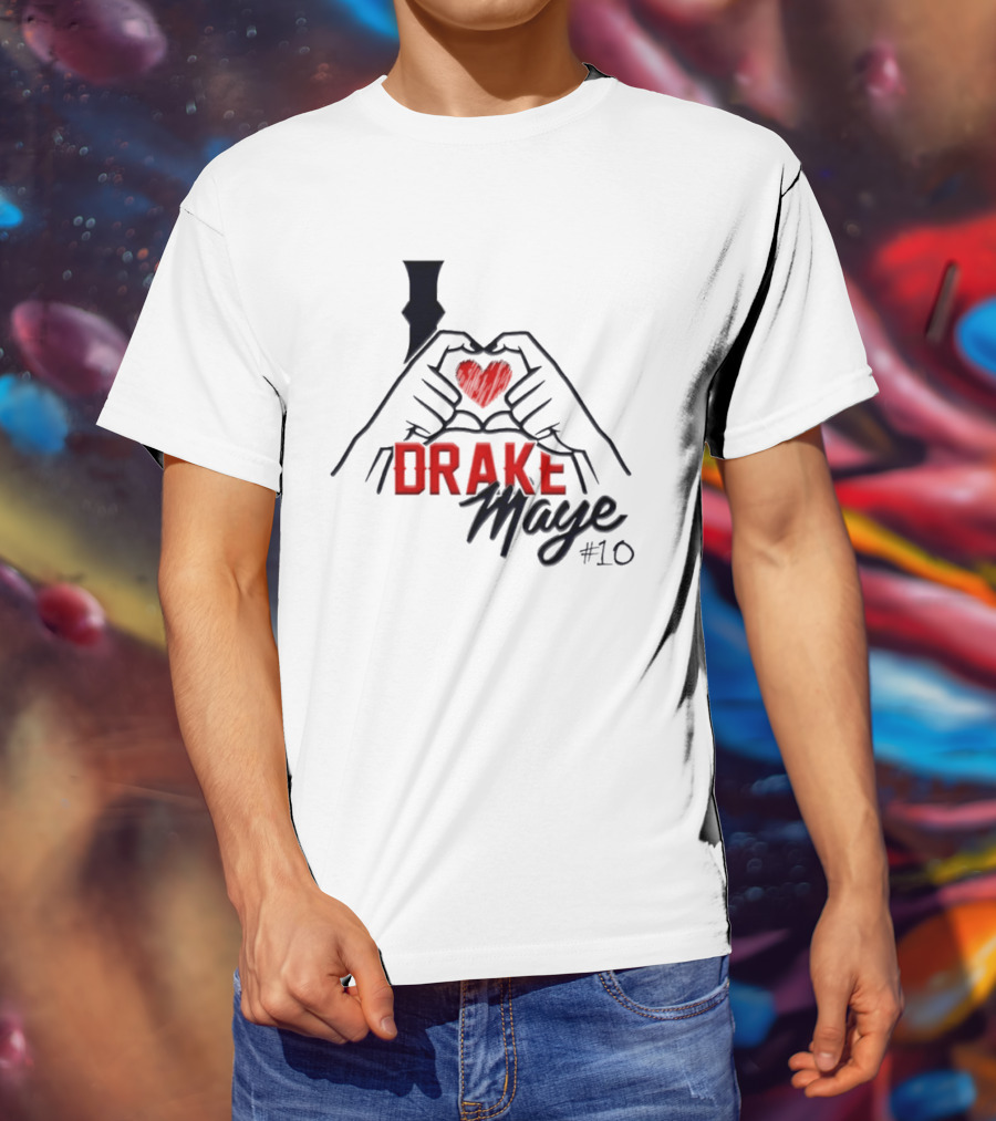 I Love Drake Maye Heart Hand #10 T-Shirt