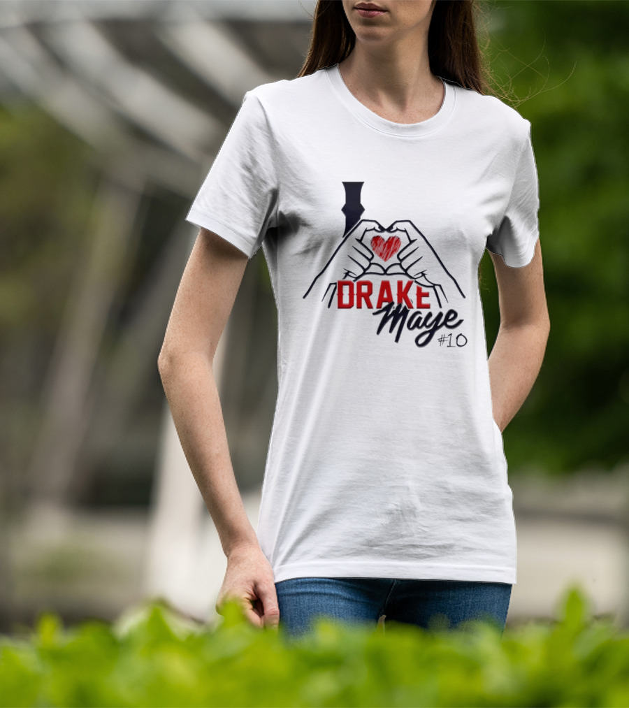 I Love Drake Maye Heart Hand #10 T-Shirt