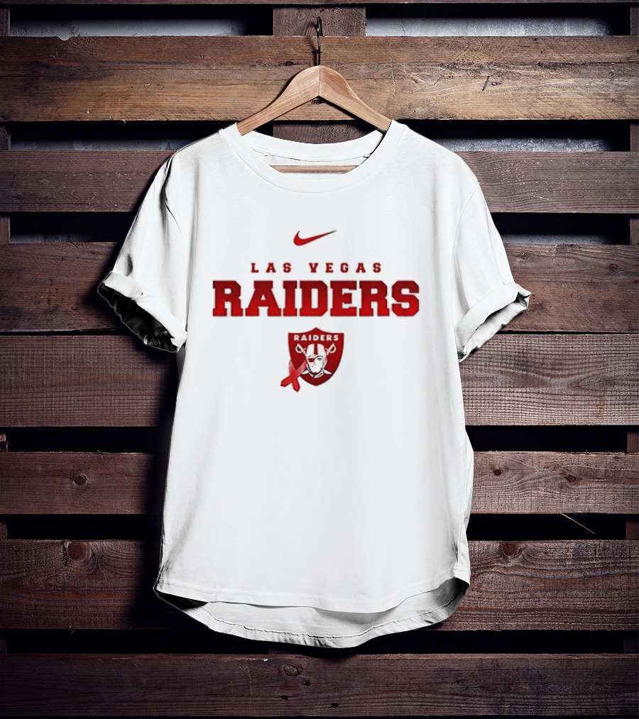 Las Vegas Raiders February We Wear Red American Heart Month Nike T-Shirt