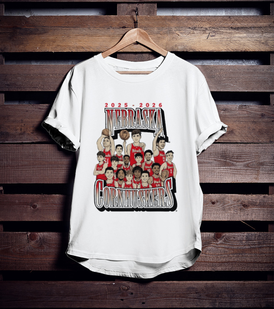 2025 2026 Nebraska Cornhuskers Men's Basketball Team T-Shirt
