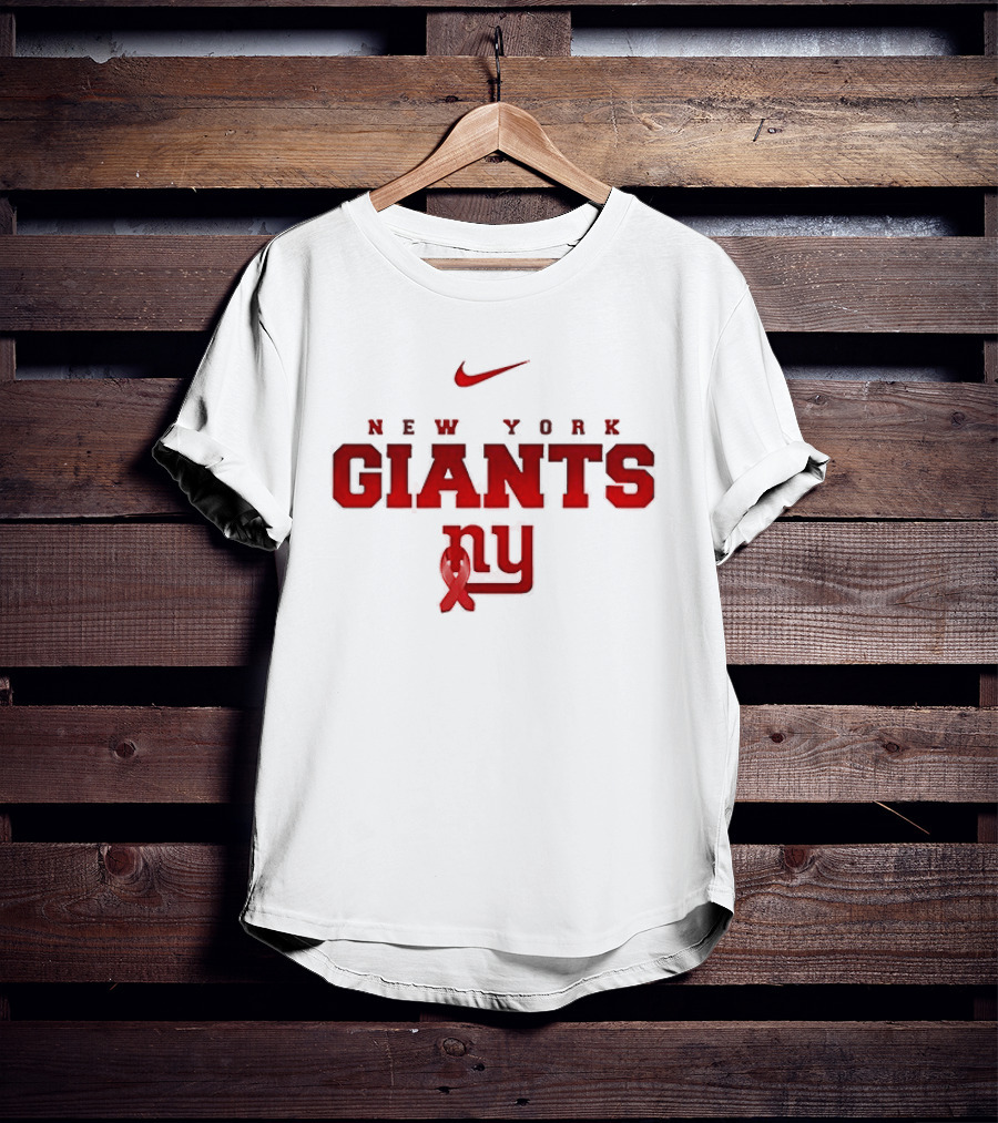New York Giants Red February American Heart Month Nike Collaboration T-Shirt