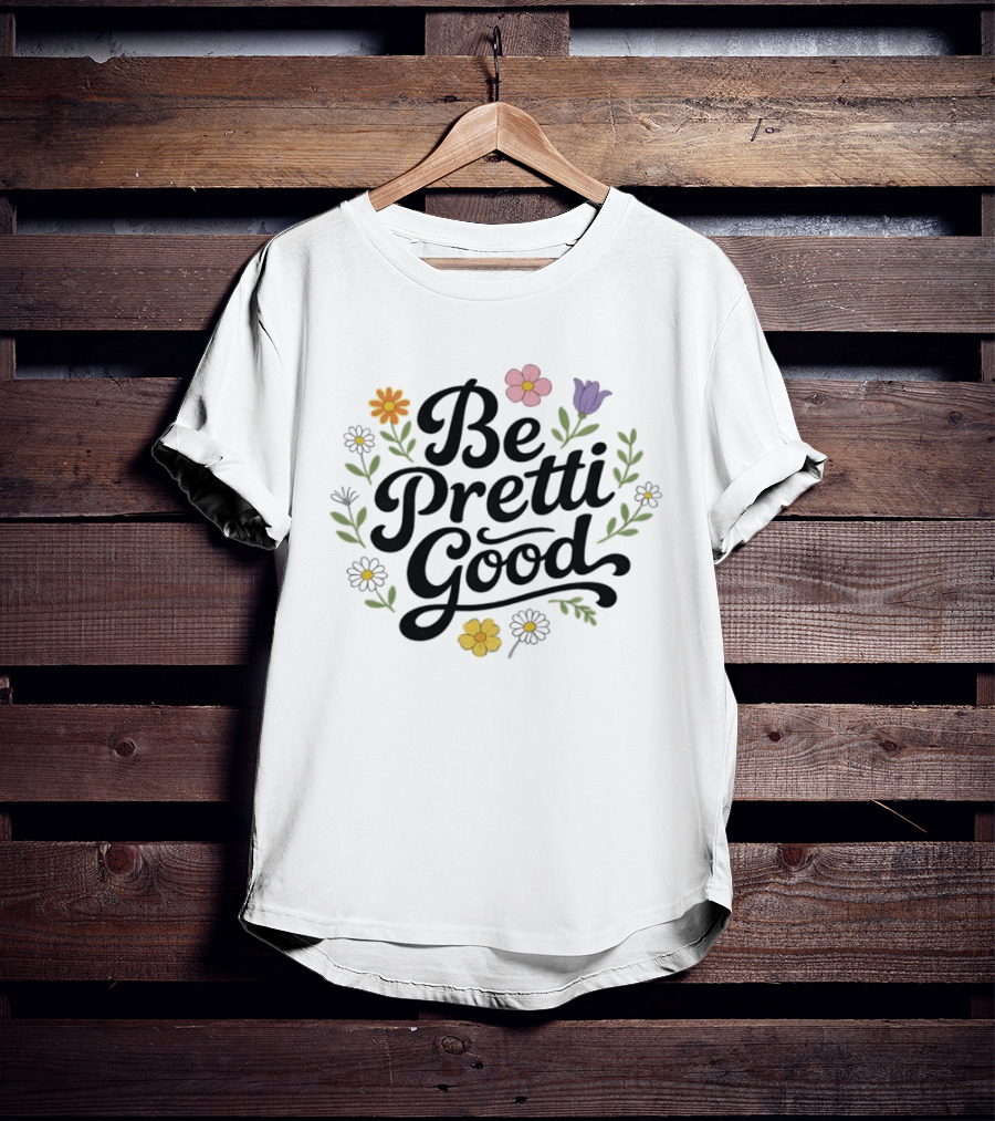 Be Pretti Good Floral Theme With Flowers T-Shirt