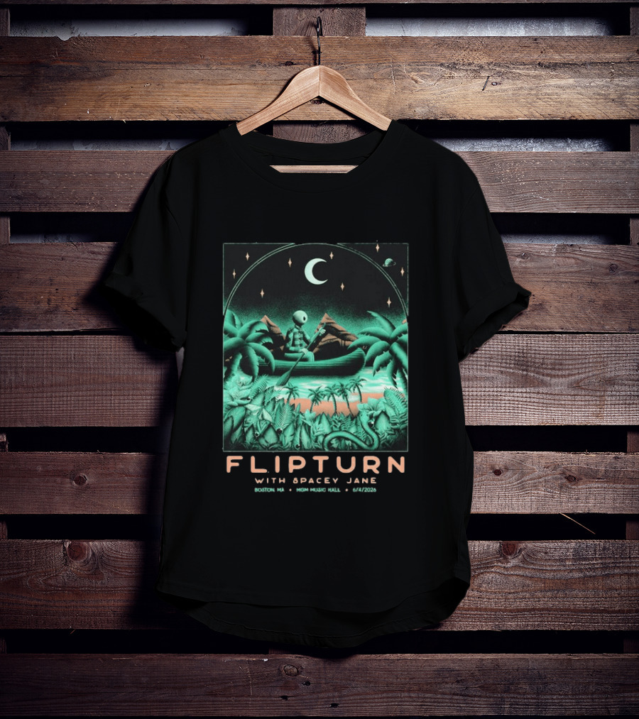 FLIPTURN With Spacey Jane MGM Music Hall Boston 6 4 2026 Art Alien Canoe Scene T-Shirt