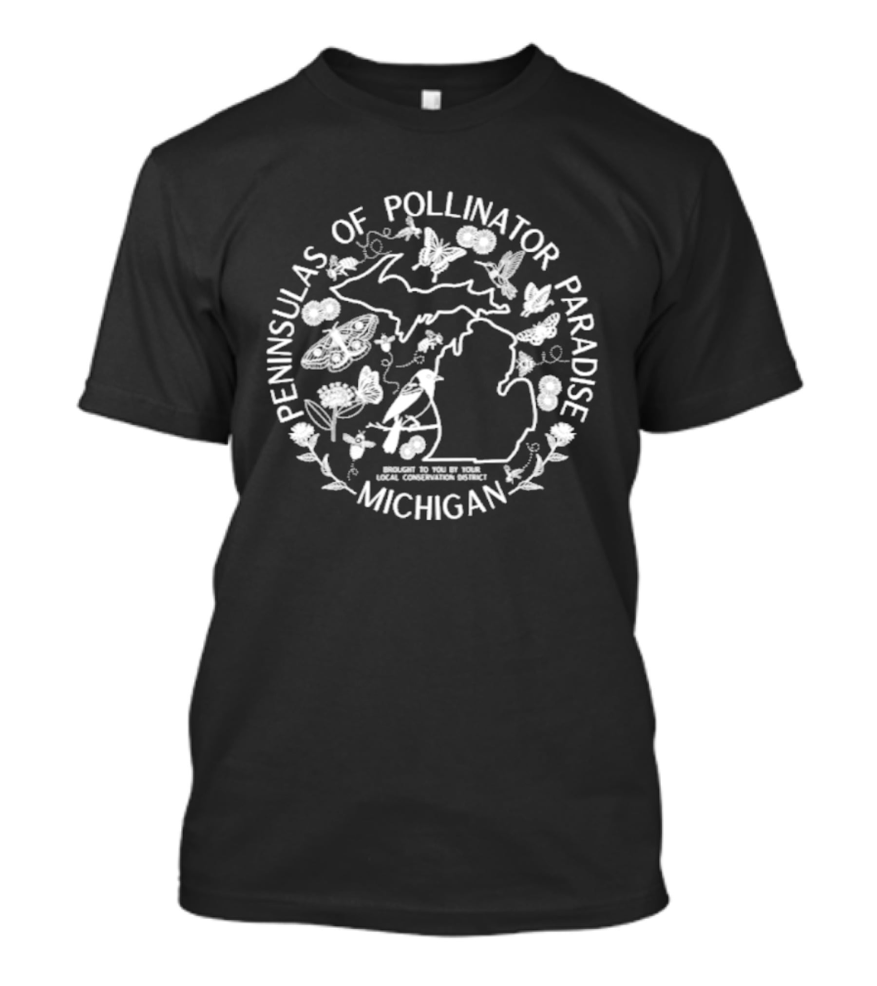 Michigan Peninsulas Of Pollinator Paradise 2026 Wildlife Conservation T-Shirt
