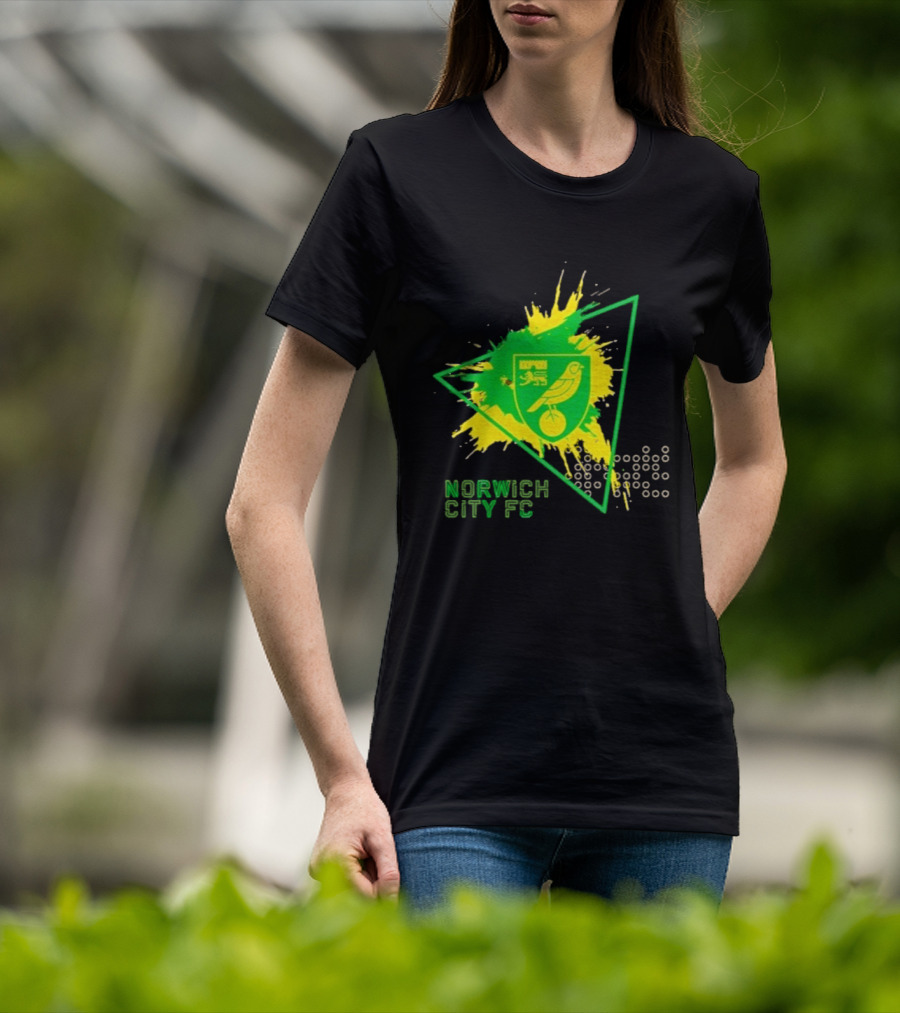 Norwich City FC Junior Crest Splash Triangle T-Shirt