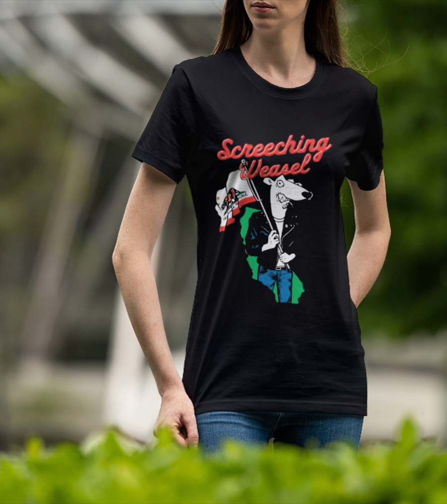 Screeching Weasel California Flag Bearer T-Shirt