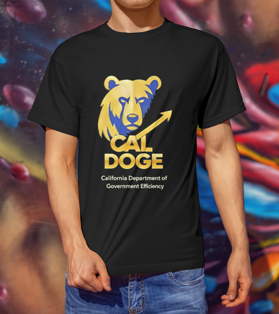 CAL DOGE California Department Of Government Efficiency Bear Arrow T-Shirt