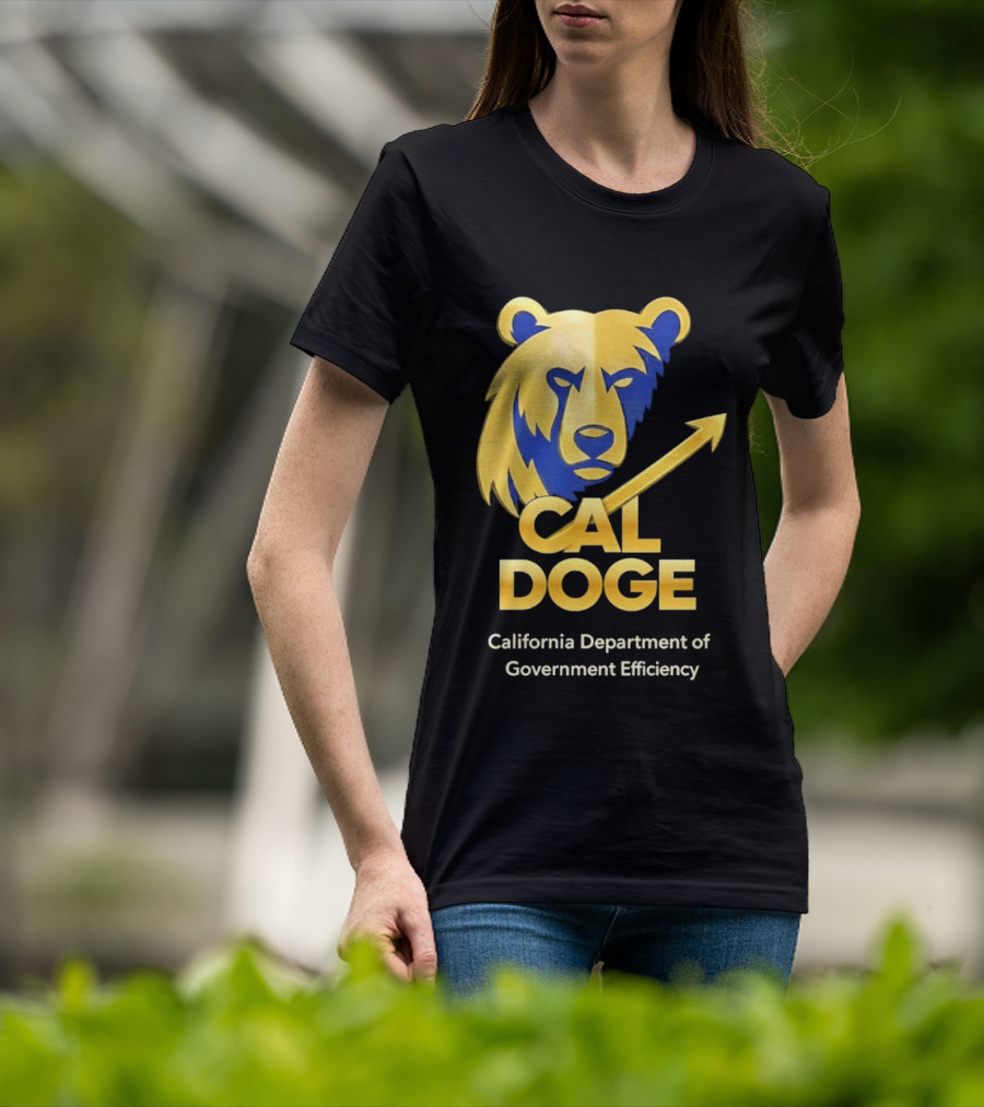CAL DOGE California Department Of Government Efficiency Bear Arrow T-Shirt