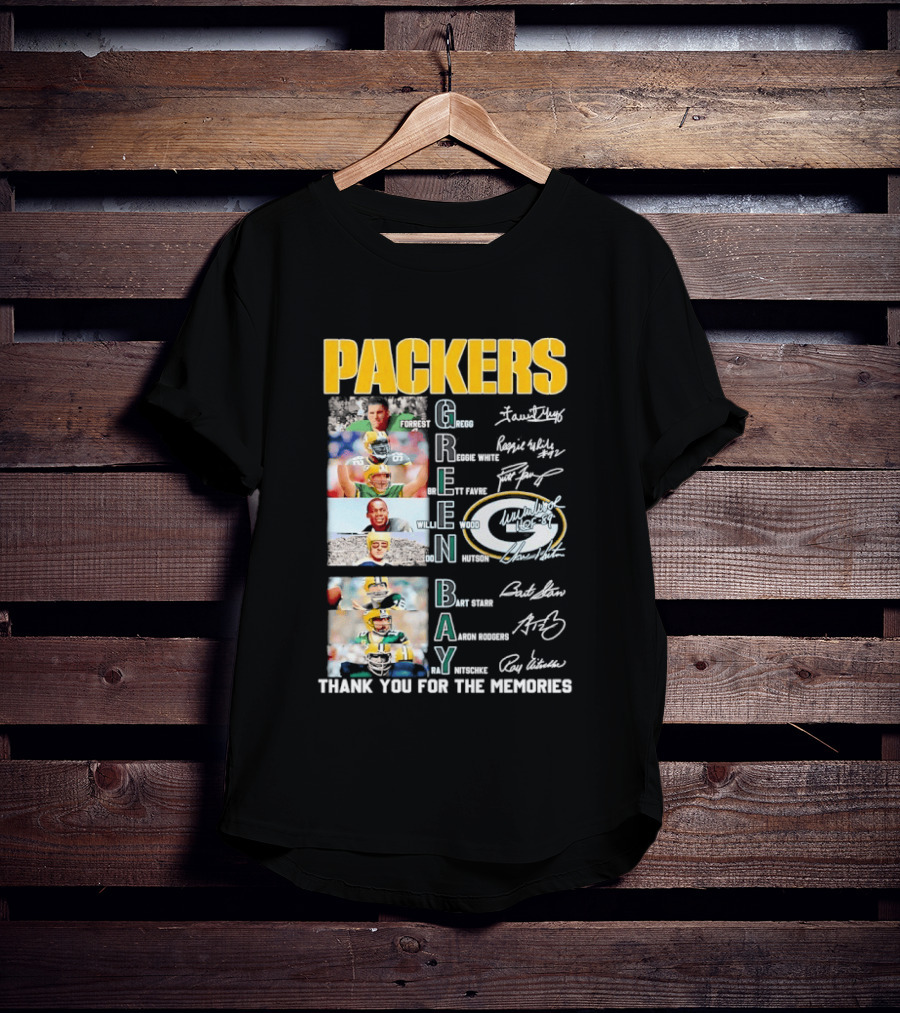 Packers Green Bay Thank You For The Memories Legends Signatures T-Shirt