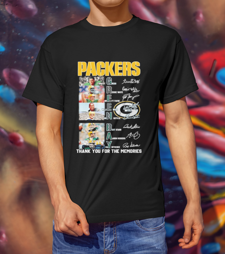 Packers Green Bay Thank You For The Memories Legends Signatures T-Shirt