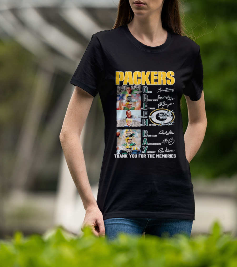 Packers Green Bay Thank You For The Memories Legends Signatures T-Shirt
