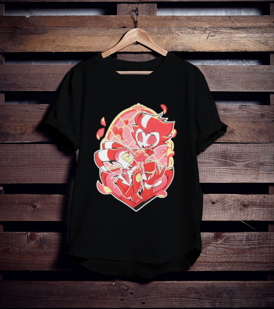 Helluva Boss Stolas Blitz Hearts Romantic Cartoon Fan T-Shirt