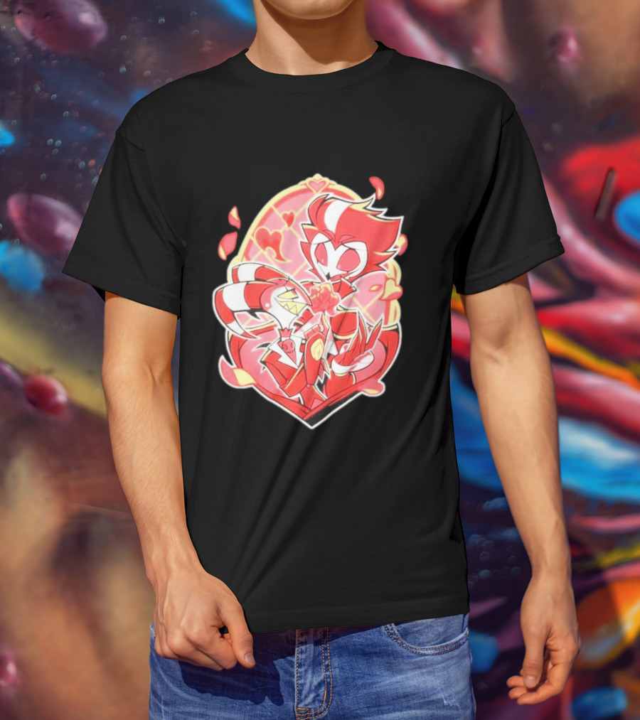 Helluva Boss Stolas Blitz Hearts Romantic Cartoon Fan T-Shirt