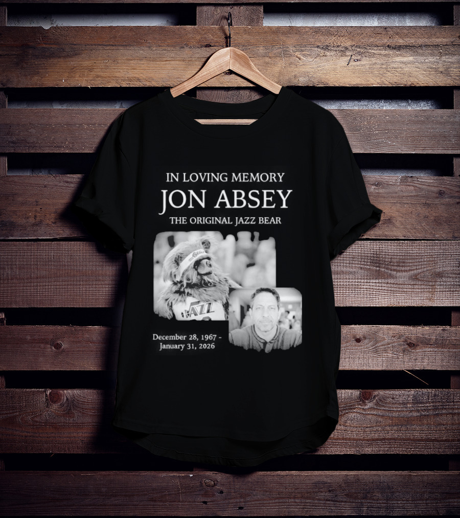In Loving Memory Jon Absey The Jazz Bear December 28 1967 January 31 2026 Utah Jazz T-Shirt