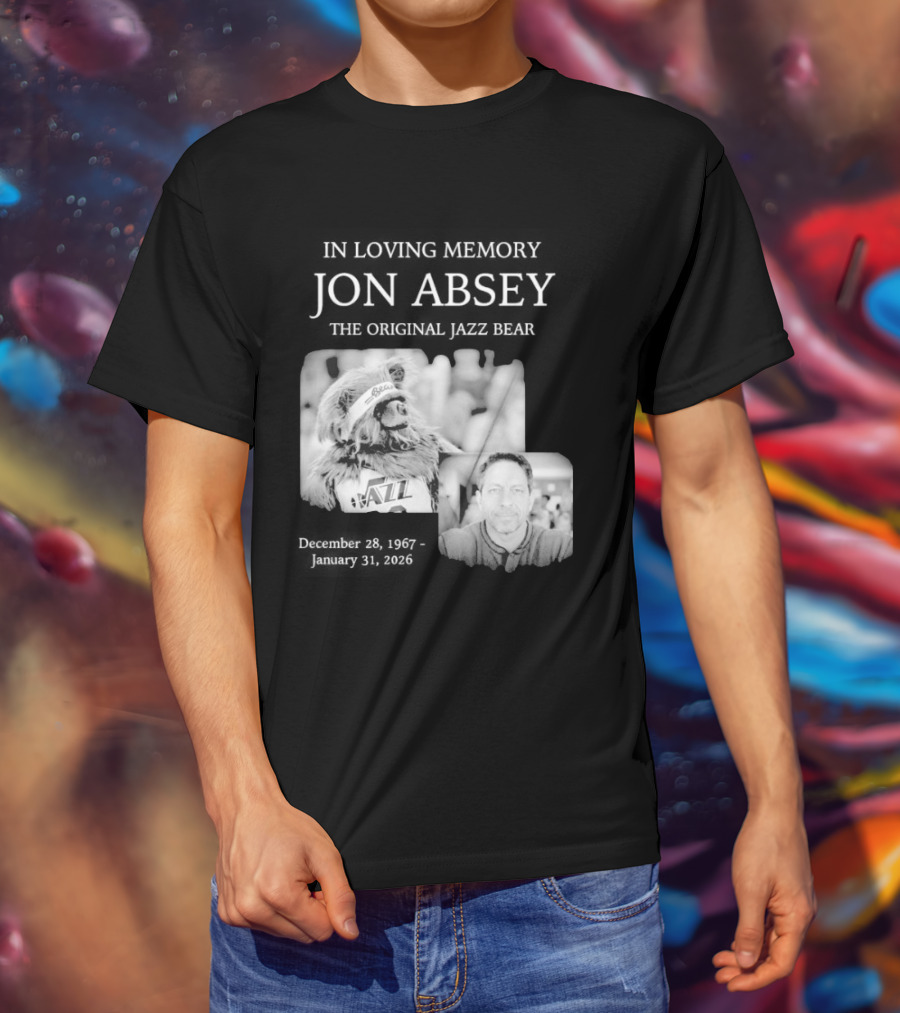 In Loving Memory Jon Absey The Jazz Bear December 28 1967 January 31 2026 Utah Jazz T-Shirt