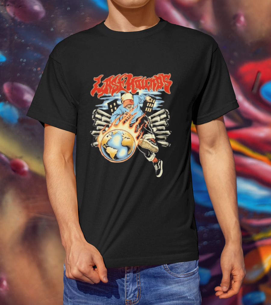 Last Hounds Tour Feb 2026 Flaming Globe T-Shirt