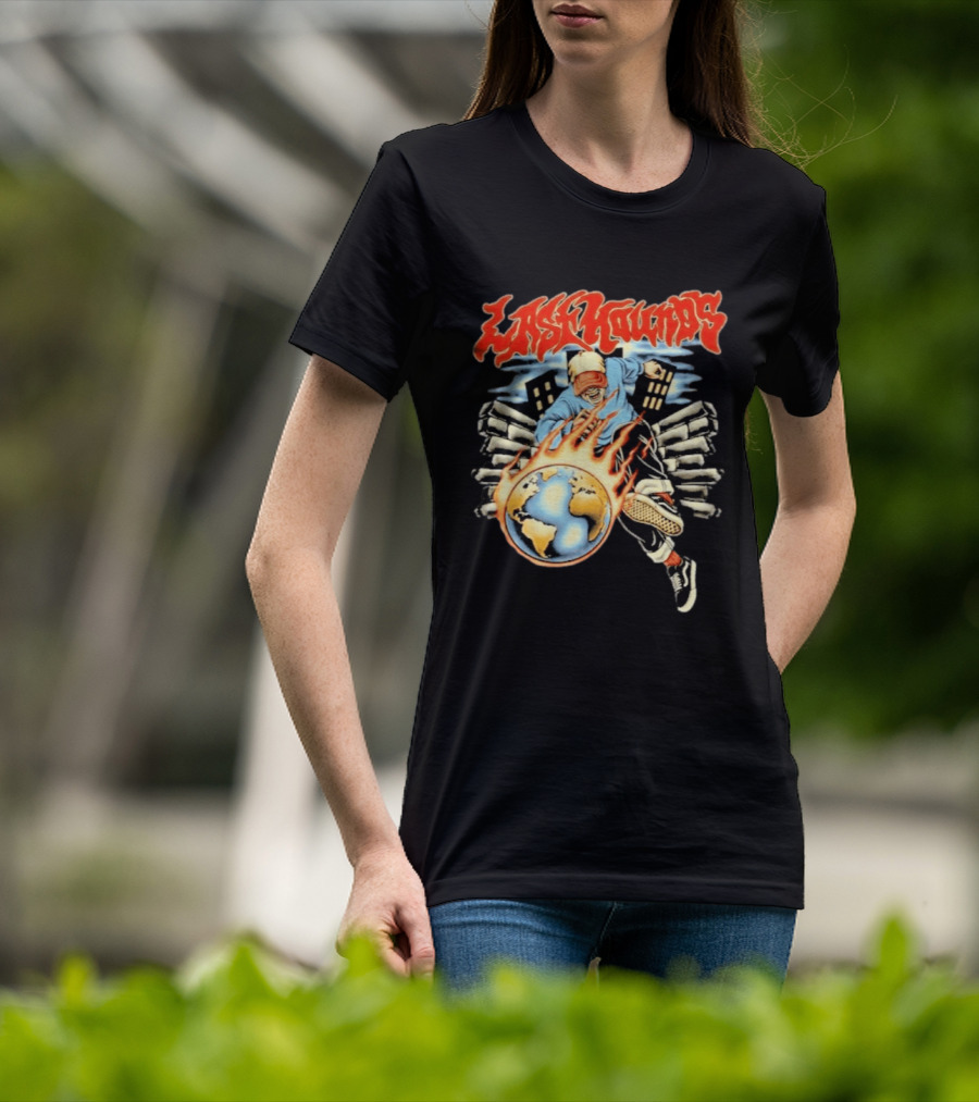 Last Hounds Tour Feb 2026 Flaming Globe T-Shirt