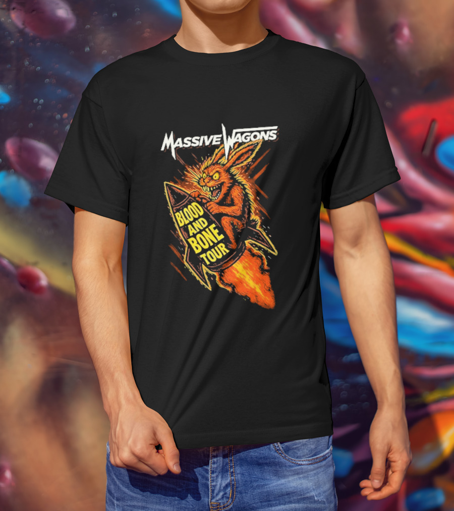 Massive Wagons Blood And Bone European Tour Rocket Demon T-Shirt