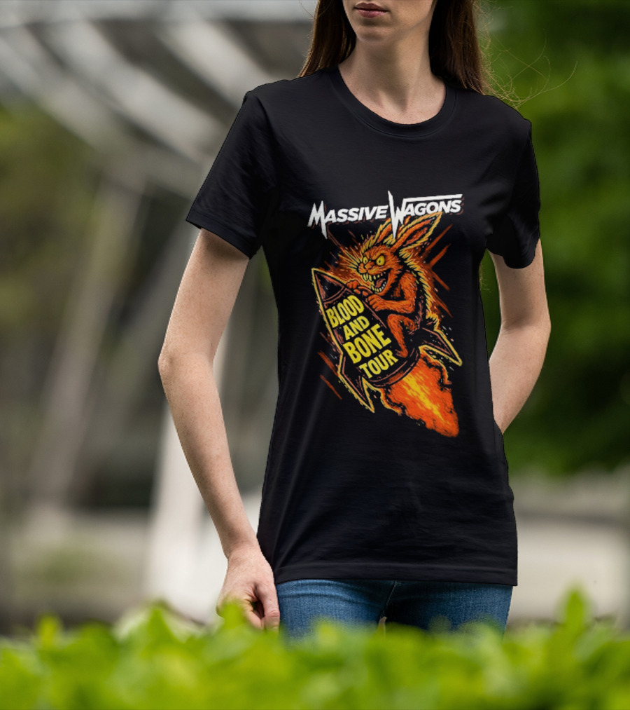 Massive Wagons Blood And Bone European Tour Rocket Demon T-Shirt