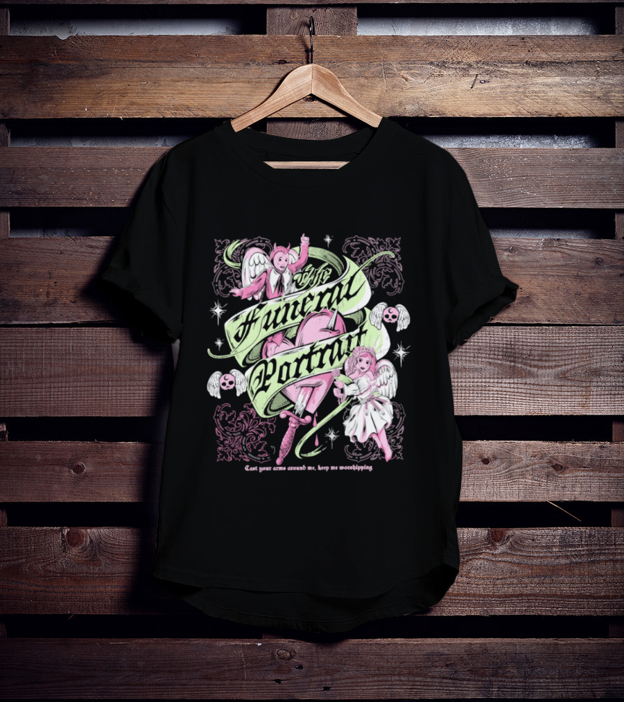 The Funeral Portrait Devil And Angel Pink Heart Aesthetic T-Shirt