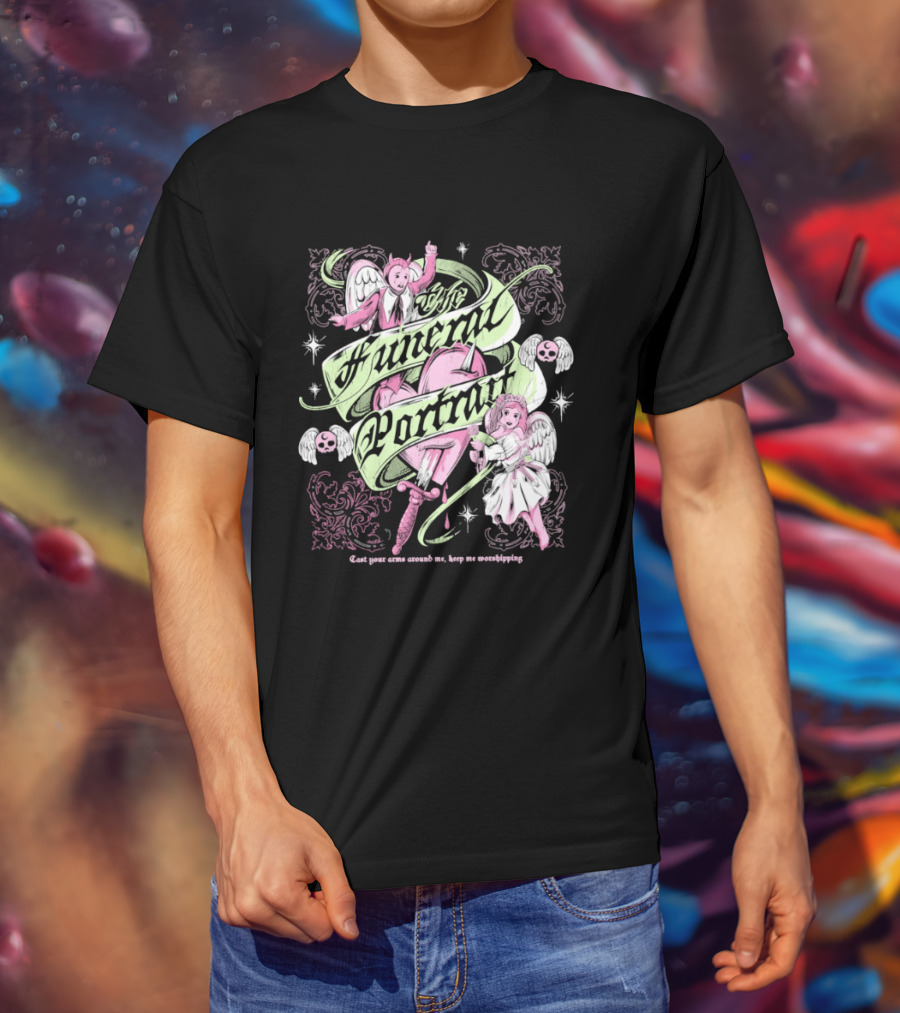 The Funeral Portrait Devil And Angel Pink Heart Aesthetic T-Shirt