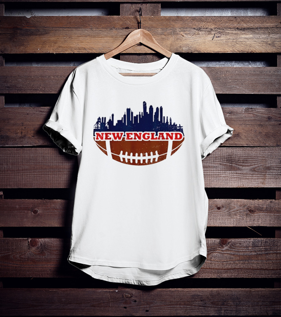 New England Football Skyline Cityscape T-Shirt