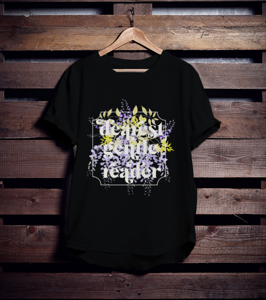 Dearest Gentle Reader Whistle Down Floral Lavender Yellow Botanical T-Shirt