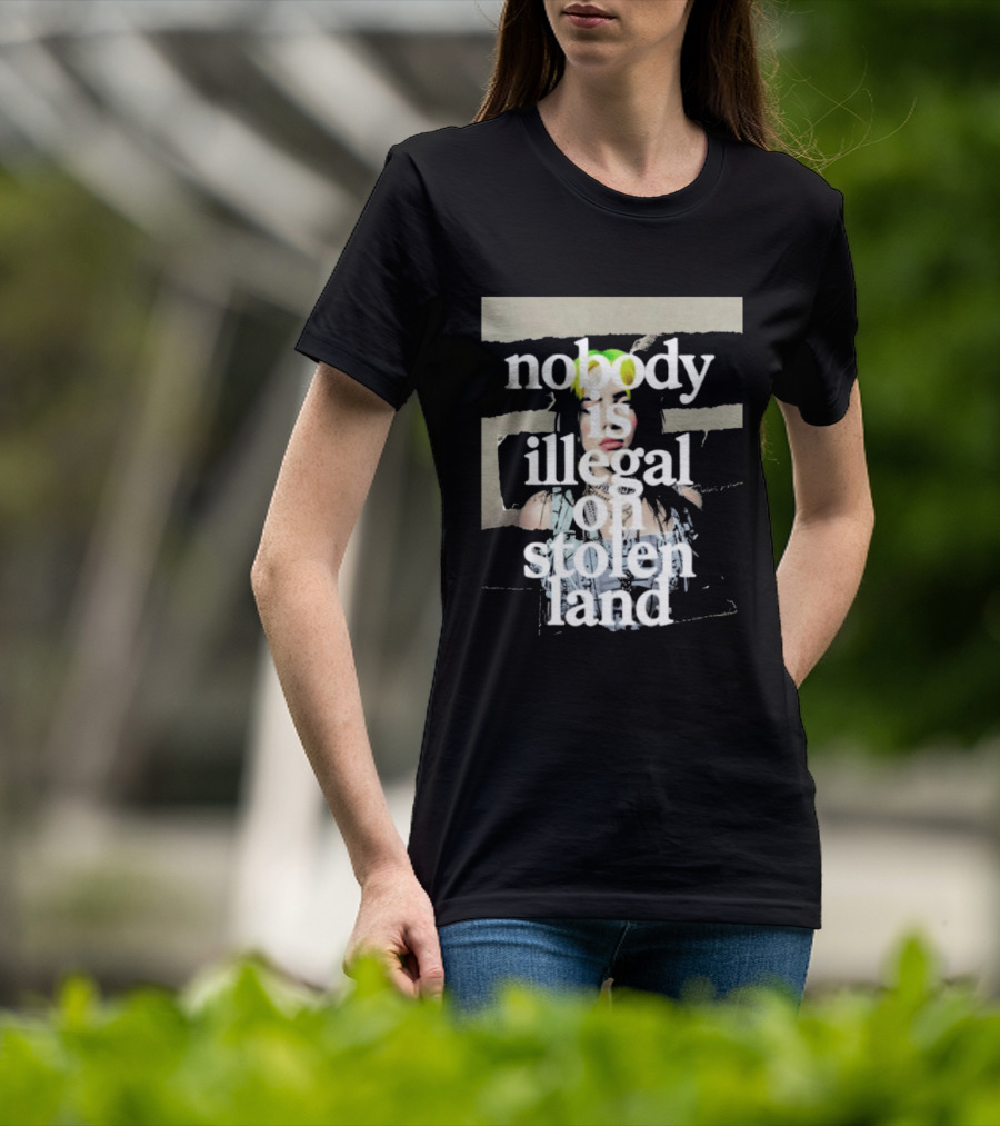 Billie Eilish 2026 Grammys Nobody Is Illegal On Stolen Land T-Shirt