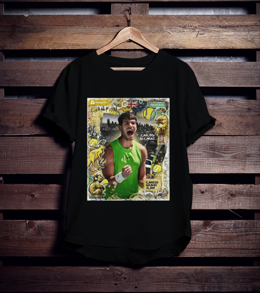 Carlos Alcaraz Champion Career Grand Slam Melbourne Tennis TV T-Shirt