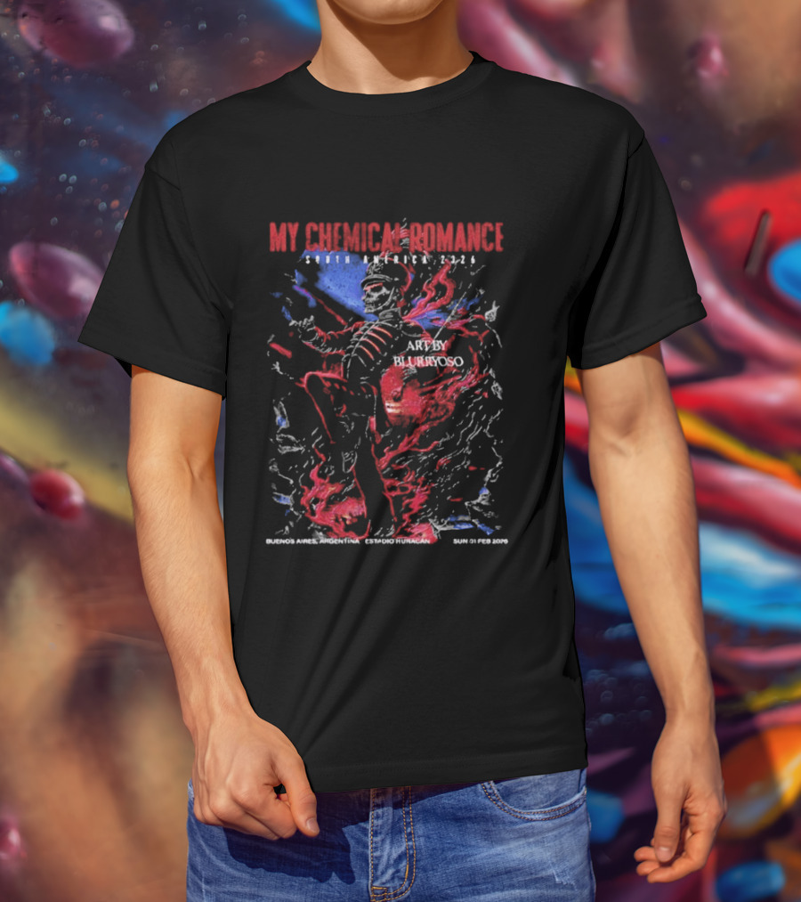 My Chemical Romance Tour February 1 2026 Buenos Aires Skeleton Soldier T-Shirt