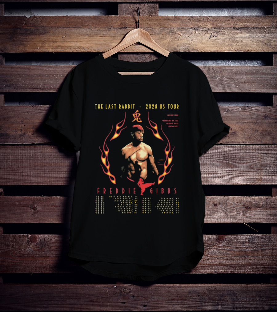 The Last Rabbit 2026 US Tour Freddie Gibbs Flames T-Shirt