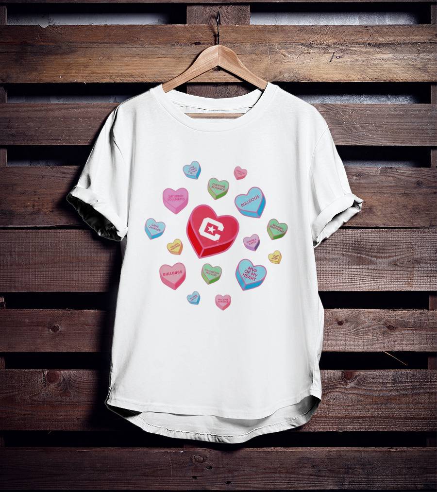 Citadel Bulldogs Valentine's Day Love Hearts Collection T-Shirt