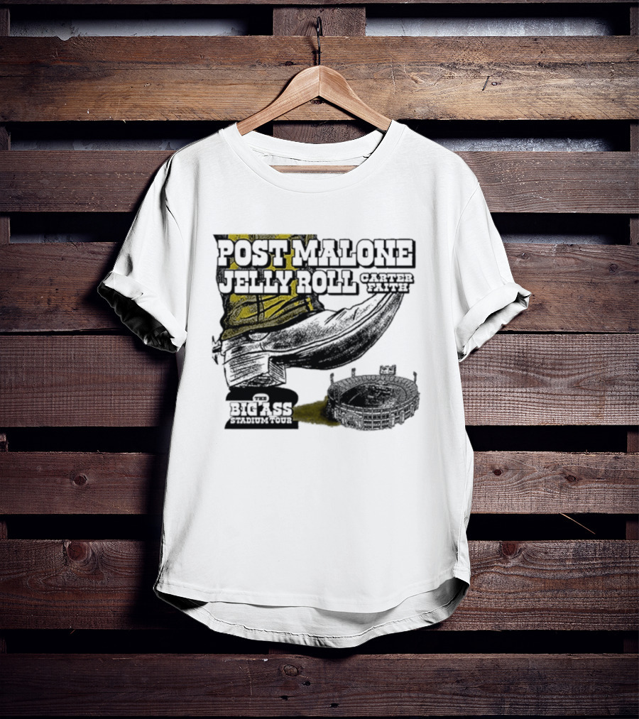 Post Malone Jelly Roll Carter Faith Big Ass Stadium Tour 2026 Dates T-Shirt