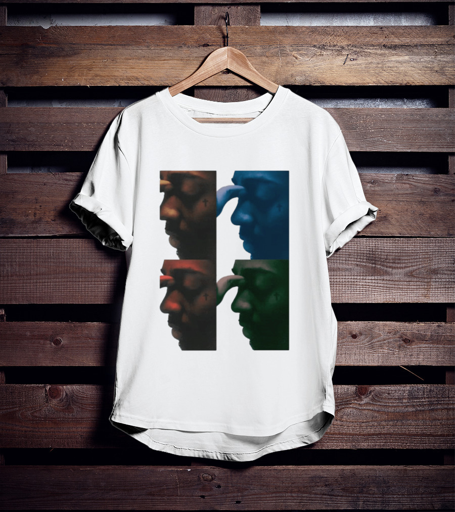 Brent Faiyaz Album Cover Cross Tattoo Four Panel Side Profile T-Shirt