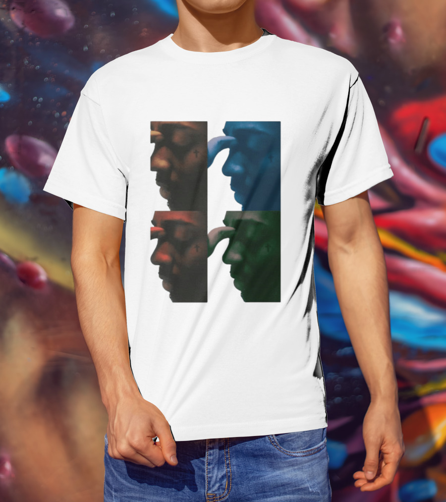 Brent Faiyaz Album Cover Cross Tattoo Four Panel Side Profile T-Shirt