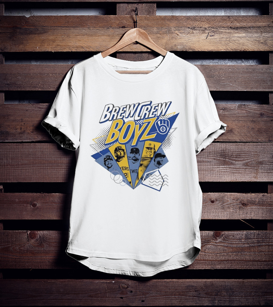 Milwaukee Brewers Brew Crew Boyz MLB Team Players Collage T-Shirt