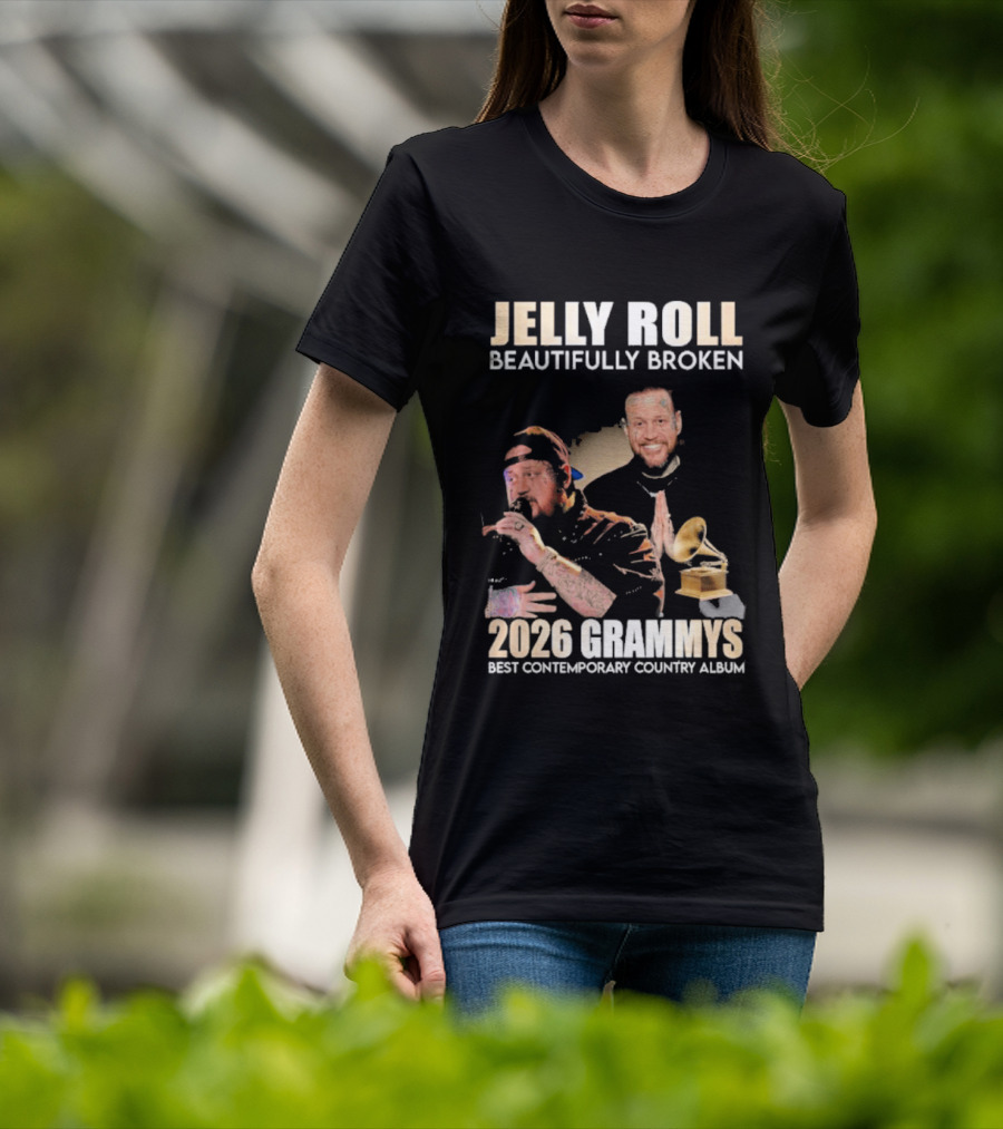 Jelly Roll Beautifully Broken 2026 Grammys Best Contemporary Country Album T-Shirt