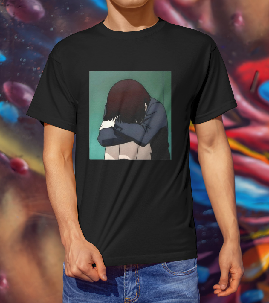 Lain Iwakura Sad Girl In Serial Experiments Lain Anime Iconic Scene T-Shirt