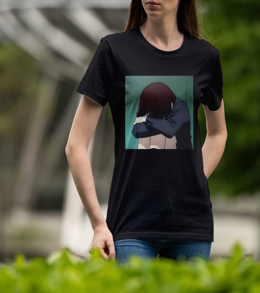Lain Iwakura Sad Girl In Serial Experiments Lain Anime Iconic Scene T-Shirt