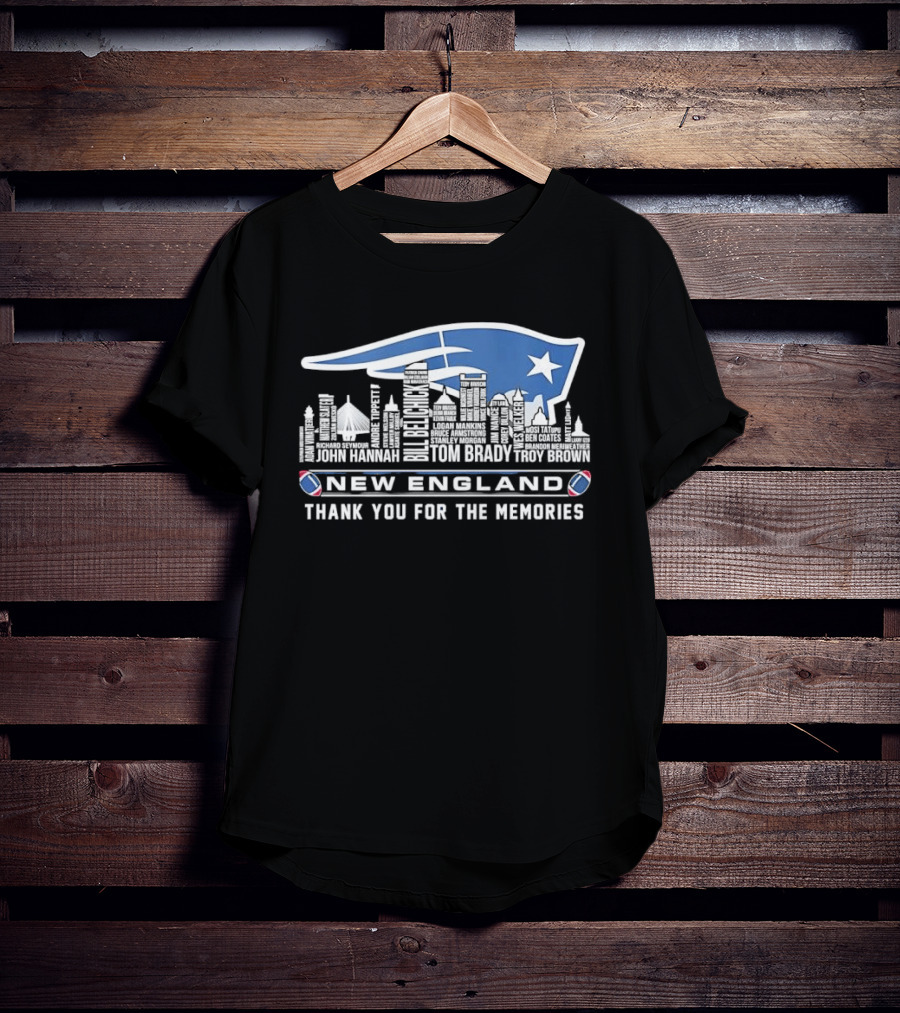 New England Patriots Thank You For The Memories Skyline City Names T-Shirt