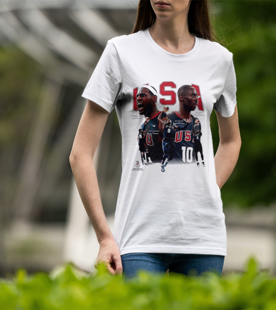 Kobe Bryant LeBron James Dwyane Wade Carmelo Anthony USA Basketball Redeem Team T-Shirt