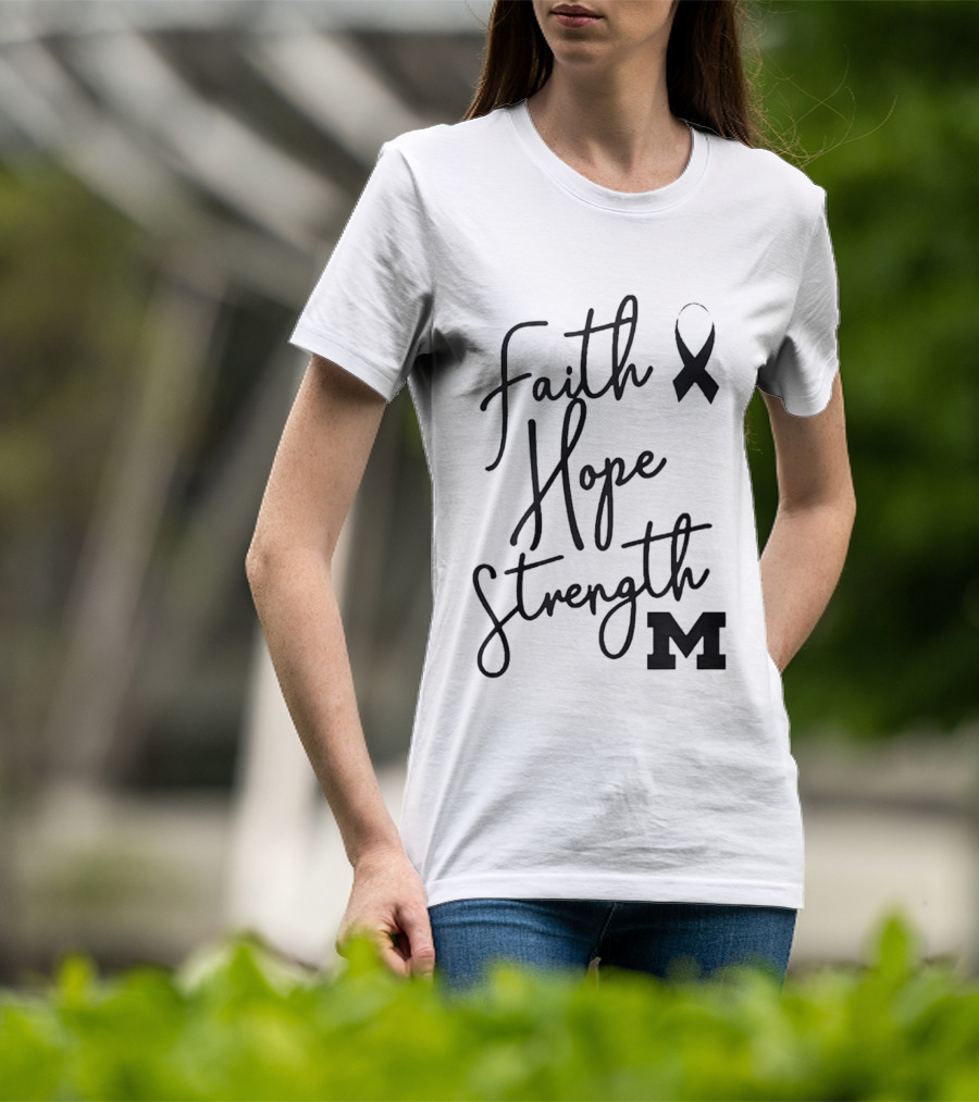 Faith Hope Strength Ribbon M T-Shirt