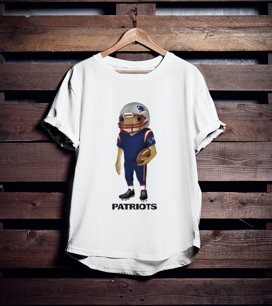 Patriots Concho Football Helmet Player With Ball T-Shirt